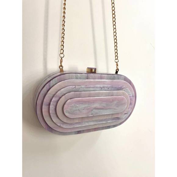 NEW ACCESSORY CONCIERGE women's deco clutch bag in lilac - Picture 2 of 2